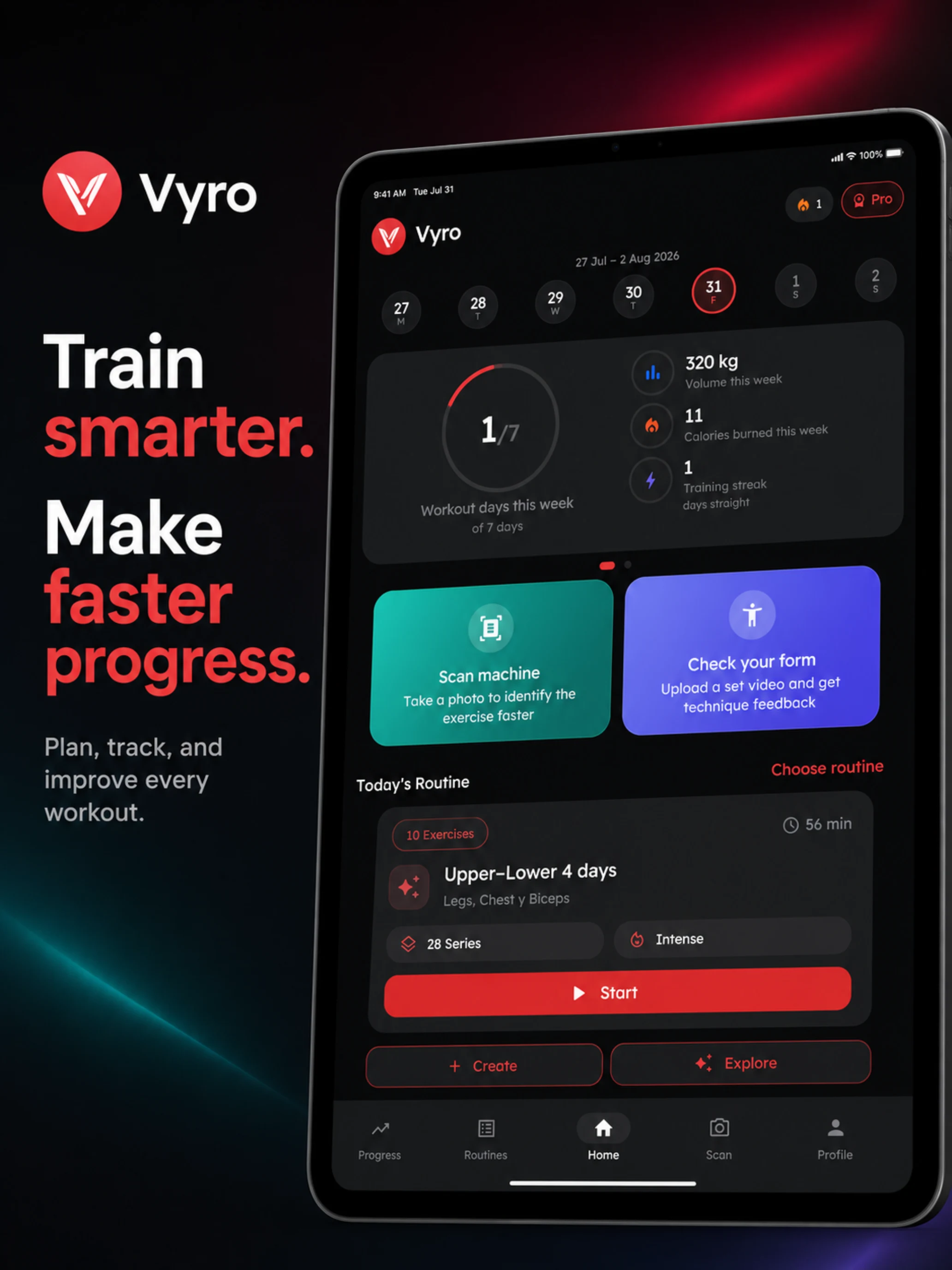 Vyro: AI Gym & Workout Tracker screenshot