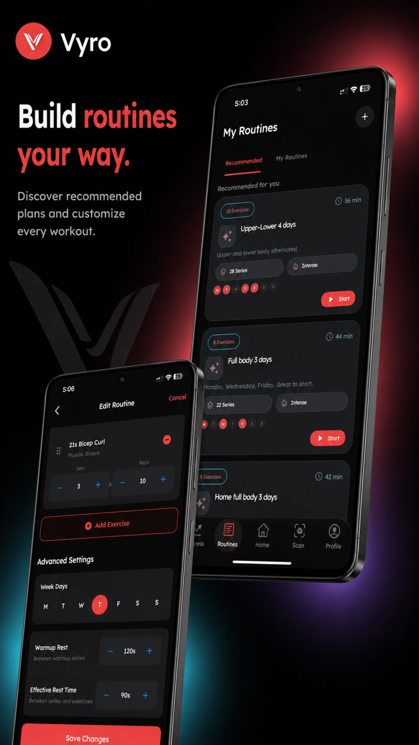Vyro: AI Gym & Workout Tracker screenshot