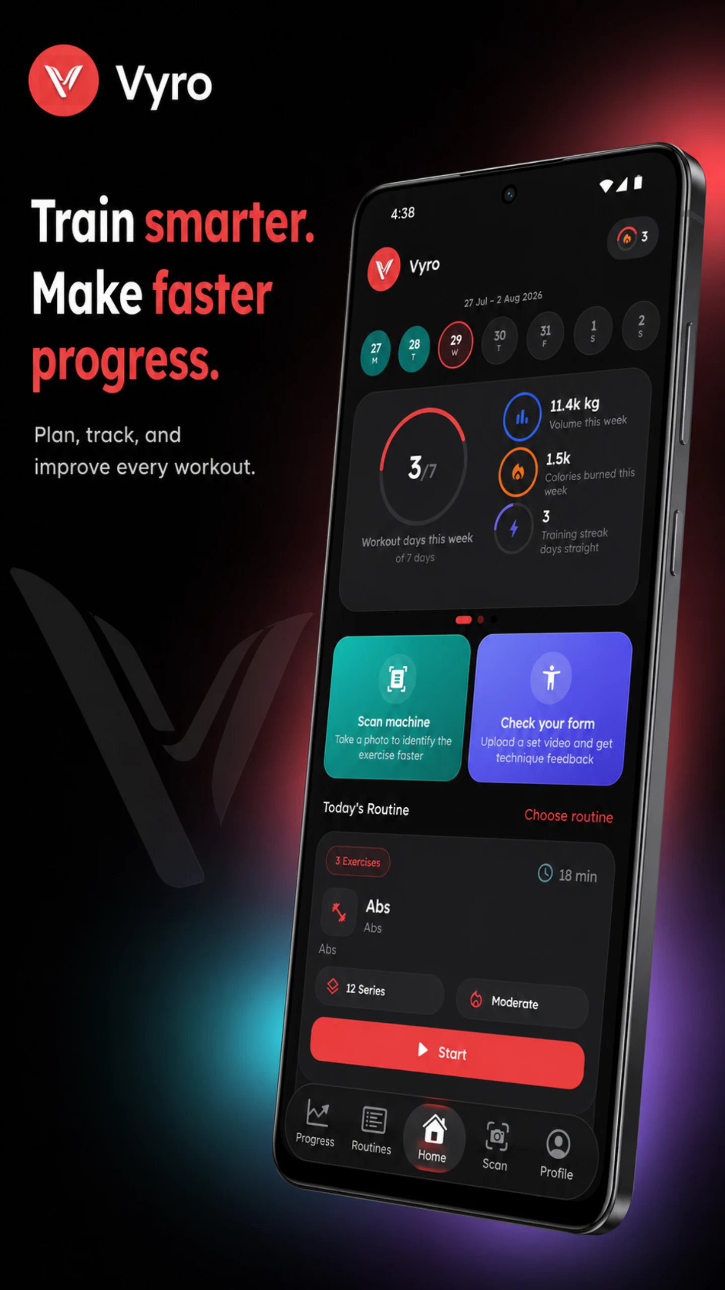 Vyro: AI Gym & Workout Tracker screenshot